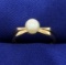 Solitaire Akoya Pearl Ring In 14k Gold