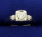 3 Stone Diamond Ring In 14k White Gold