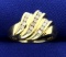 Diamond Wave Design Ring In 14k Yellow Gold