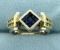Hand Crafted Custom Designed Sapphire And Diamond Ring In 14k Gold