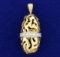 Abstract Custom Design Diamond Pendant In 14k Yellow Gold