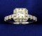 Over 1ct Tw Princess Cut Diamond Engagement Ring In 18k White Gold Romance Brand Setting