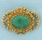 Antique Jade Pendant Or Pin In 14k Yellow Gold