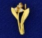 Petite Diamond Flower Pendant In 22k Yellow Gold