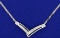 Diamond And Sapphire Necklace In 10k White Gold