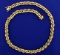 Italian Made Twisting Designer Link Necklace In 18k Yellow Gold