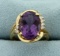 6ct Amethyst And Diamond Ring In 14k Yellow Gold