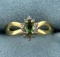 Diamond And Peridot Ring In 10k Yellow Gold