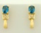 2ct Tw Swiss Blue Topaz And Diamond Earrings In 14k Yellow Gold