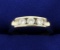 Men's 3/4ct Tw Diamond Three-stone Ring In 14k White Gold