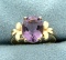 3ct Amethyst Solitaire Ring In 10k Yellow Gold