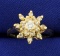 1/2ct Tw Starburst Diamond Ring In 14k Yellow Gold