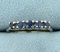 5-stone Sapphire Band Ring In 14k White Gold
