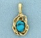 2.5ct Turquoise Pendant In 14k Yellow Gold