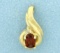 1/2ct Garnet And Diamond Pendant Or Slide In 10k Yellow Gold