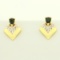 Sapphire And Diamond Earrings In 14k Yellow And White Gold
