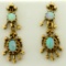 Vintage Opal Dangle Earrings In 14k Yellow Gold