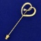 Heart Pin With Diamond In 14k Yellow Gold