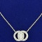 1ct Tw Diamond Marriage Symbol Pendant On Chain In 14k White Gold