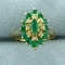 Over 1ct Tw Natural Emerald And Diamond Ring In 14k Yellow Gold