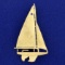 Sapphire Sailboat Pin In 14k Yellow Gold