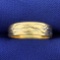 Decorative Engraved Band Ring In 14k Yellow And White Gold