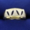 Art Deco Triangle Ring In 14k Yellow And White Gold