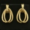 Diamond Cut Double Hoop Earrings In 14k Yellow Gold