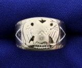 Vintage 32 Degree Masonic Ring In 10k White Gold
