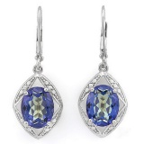 Blue Violet Mystic Topaz Dangle Earrings In Sterling Silver