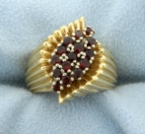 1/2ct Total Weight Garnet Ring In 14k Yellow Gold