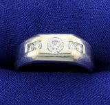 .9ct Tw Men's 18k Diamond Ring