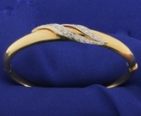 Italian Made 3/4ct Tw Diamond Bangle Bracelet