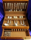 Reed And Barton Rose Cascade 59 Piece Sterling Silver Flatware Set