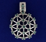 Tsavorite Garnet And Diamond Pendant