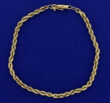 8 Inch Rope Style Bracelet In 14k Gold