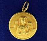 Saint Barbara Pendant In 18k Gold
