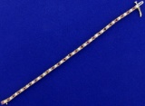 Natural Ruby And Diamond Tennis Bracelet