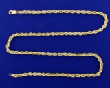 22 1/2 Inch Rope Style Neck Chain In 14k Gold
