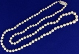 Graduated Akoya Pearl Necklace With 14k White Gold Clasp