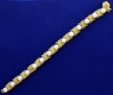 18k Gold And Akoya Pearl Designer Bracelet