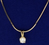 1/3ct Diamond Pendant On 14k Gold Chain