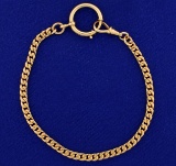 9 1/2 Inch Antique Rose Gold Curb Bracelet Or Anklet In 14k Rose Gold