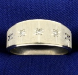 Men's Diamond Band Ring In 14k White Gold