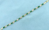 Over 2.75ct Emerald And Diamond Gold Bracelet