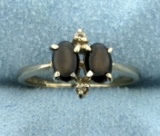 Vintage 1 Ct Tw Black Star Sapphire Ring In 14k White Gold