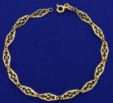 Italian Made Designer Infinity Link Bracelet In 18k Yellow Gold