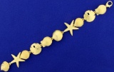 Sea Life Bracelet In 14k Yellow Gold