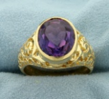 5ct Purple Sapphire Ring In 10k Yellow Gold