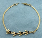 Sapphire Bracelet In 14k Yellow Gold